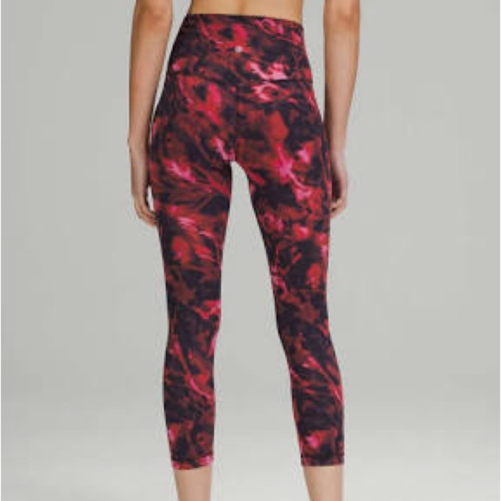 Lululemon High Rise Crop 23” Leggings Size 6 Pink Blossom - Picture 3 of 9